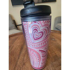 2004 Starbucks Pink Heart Valentines Coffee Cup Travel Tumbler Mug | 18oz